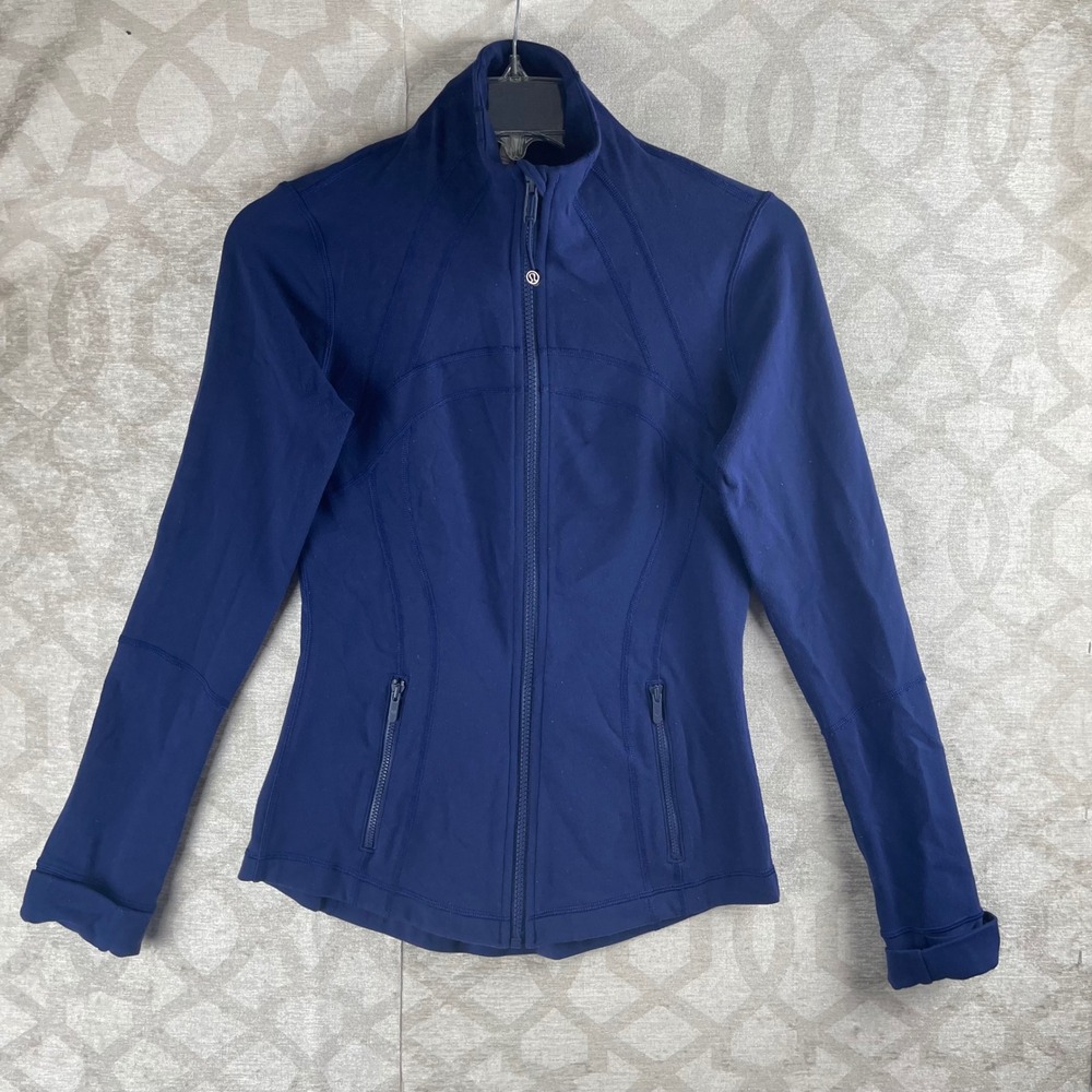 Lululemon Define Jacket Women 6 Navy Blue Excellent Full Zip Luon Activewear